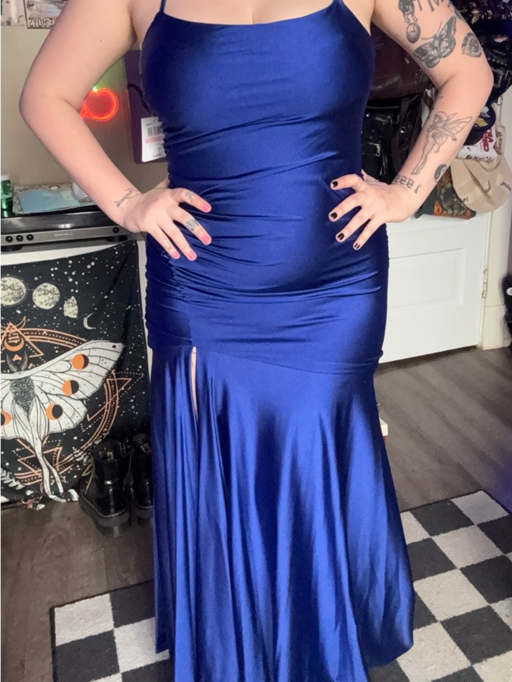 Royal Blue Satin Prom or Event Dress
